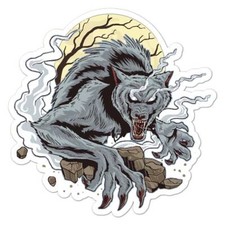 Werewolf Moon, Vinyl Decal Sticker, Indoor Outdoor, 3 Sizes, 8072