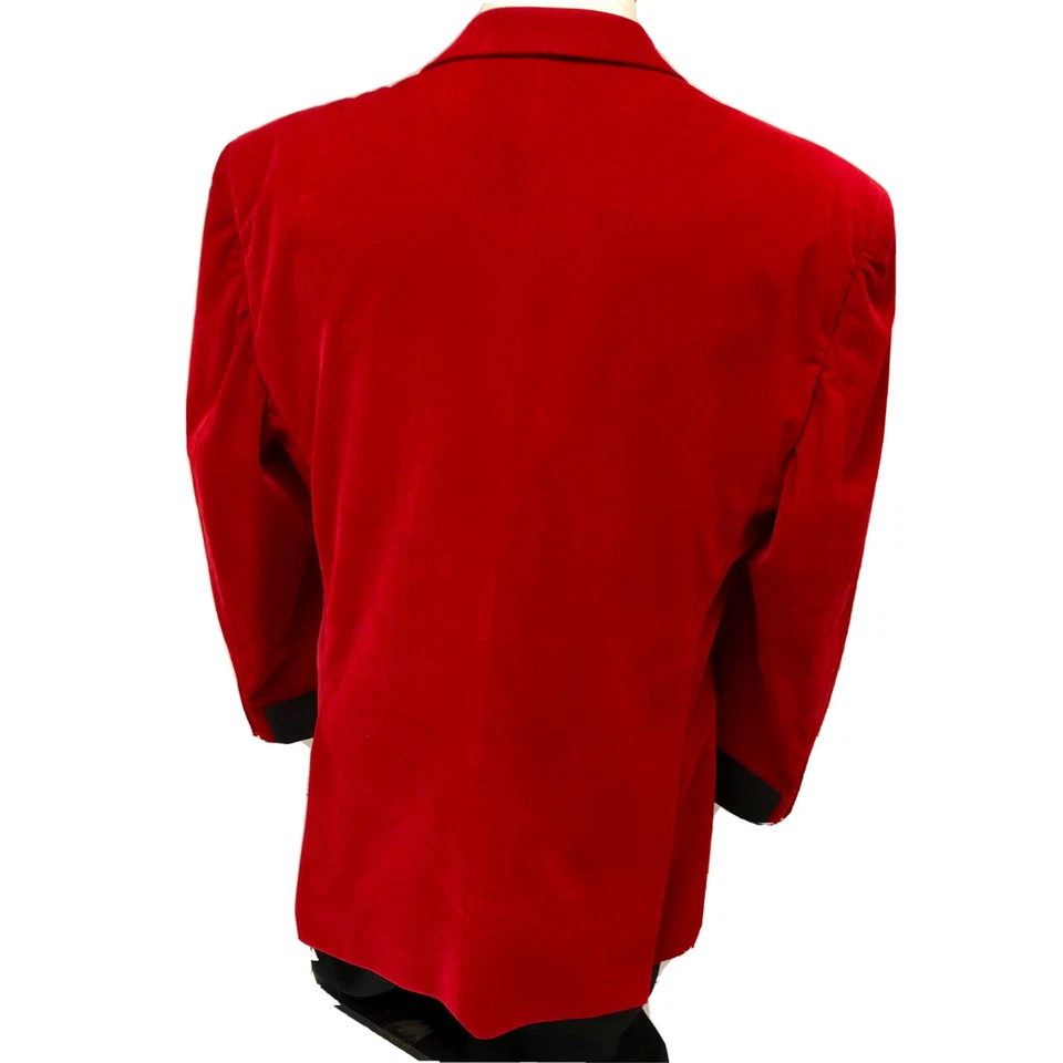 Abrigo deportivo de terciopelo rojo para hombre VELOUR esmoquin chaqueta formal esmoquin graduación blazer para fumar Foto 4 de 4