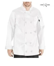 Chef Code Mens White Classic Chef Coat CC118 Size 5xl Culinary school uniform