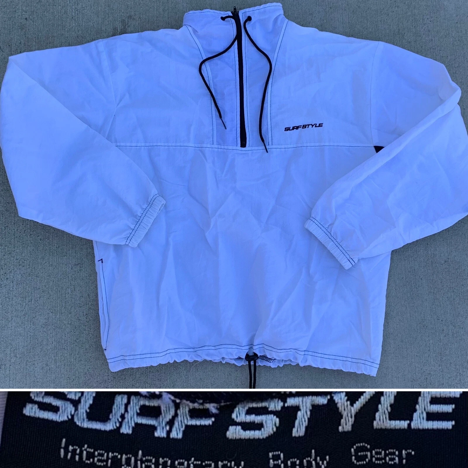 Vintage Surf Style Interplanetary Body Gear Pullover Windbreaker Jacket M/L