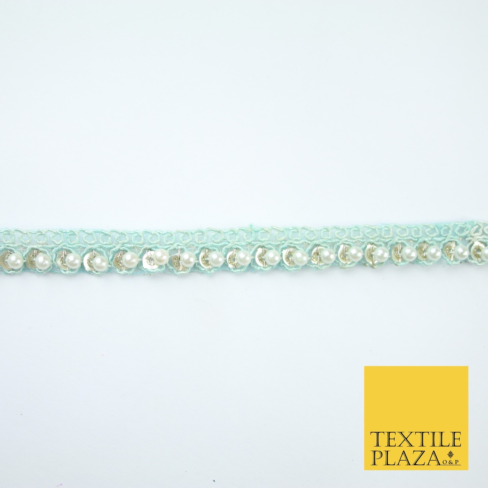 15 COLOURS Premium Slim Sequin Pearl Beaded Ribbon Trim Border Lace