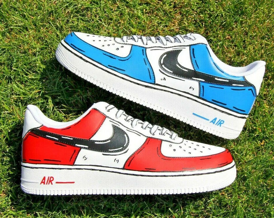 blue red and white af1