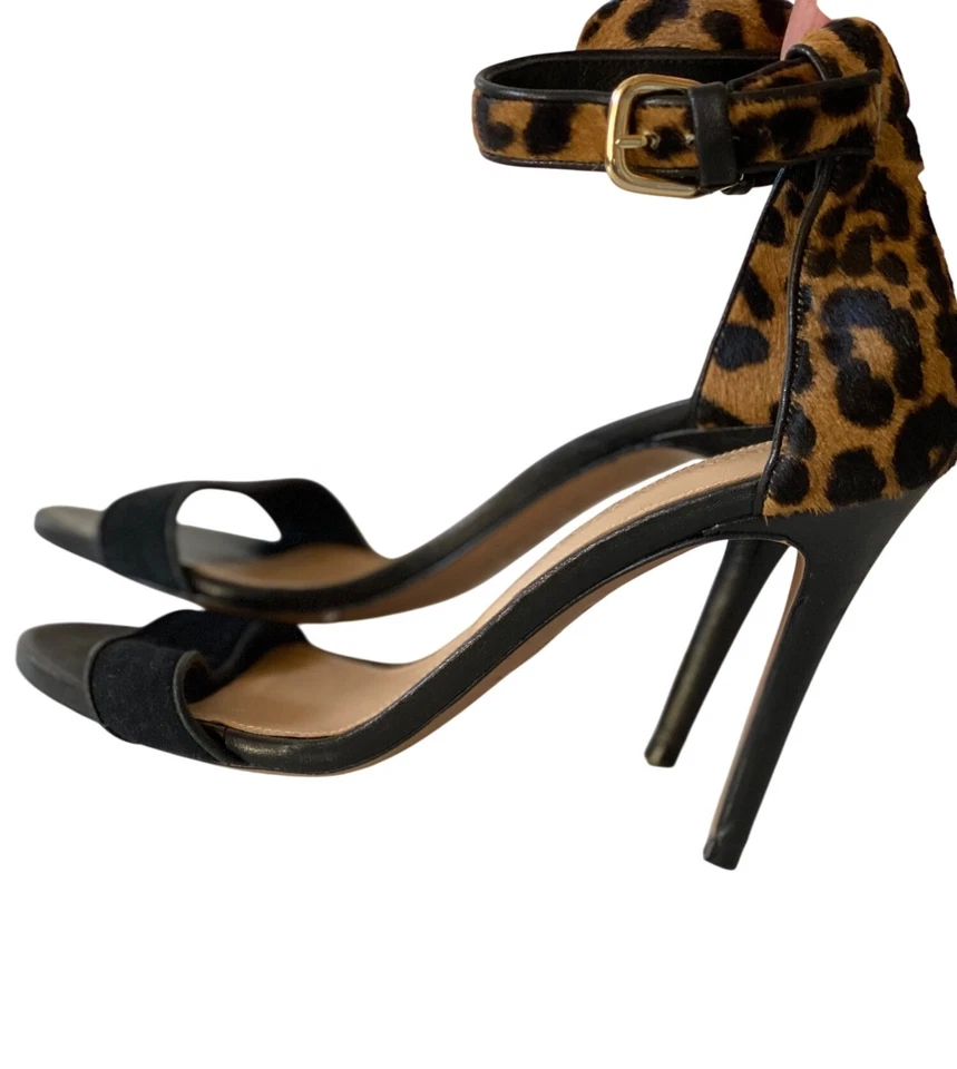 Sandalias Veronica Barba Leopardo Roan Talla EE. UU. 8,5 Cuero Pelo de Poni Foto 2 de 4