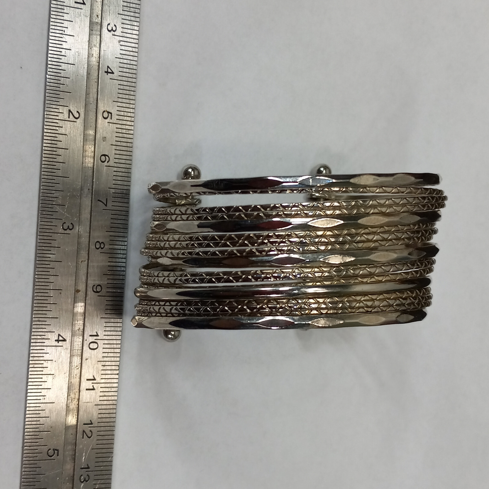 925 Sterling Silver Multi-Layer Wire Open Cuff Ba… - image 8