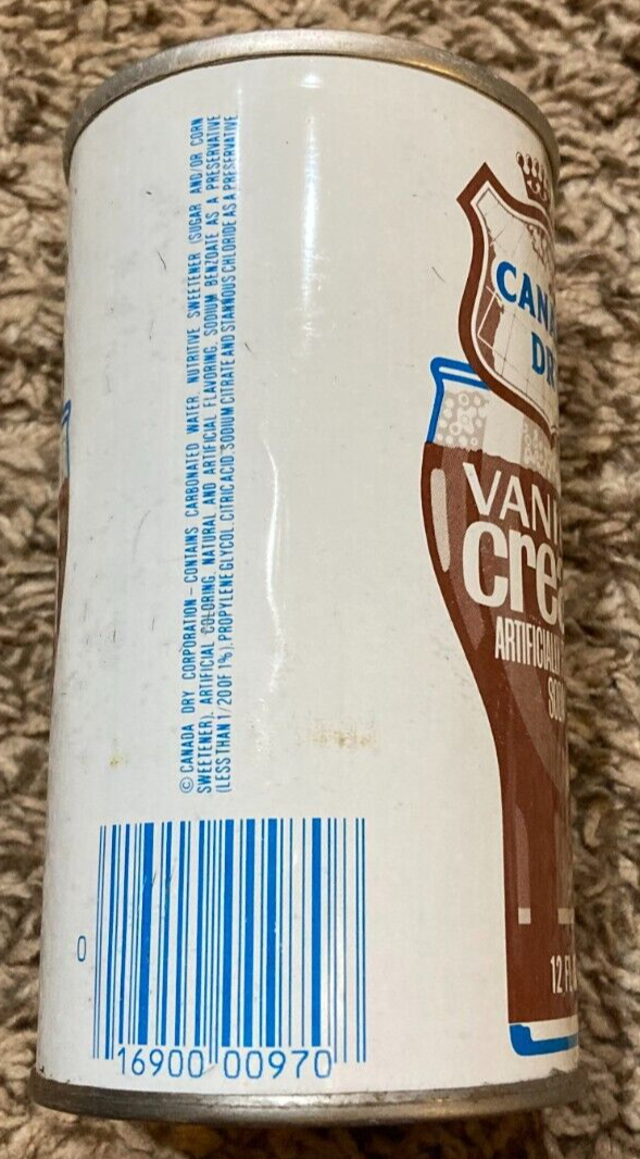 VINTAGE CANADA DRY VANILLA CREAM SODA STEEL PULL TAB CAN | eBay