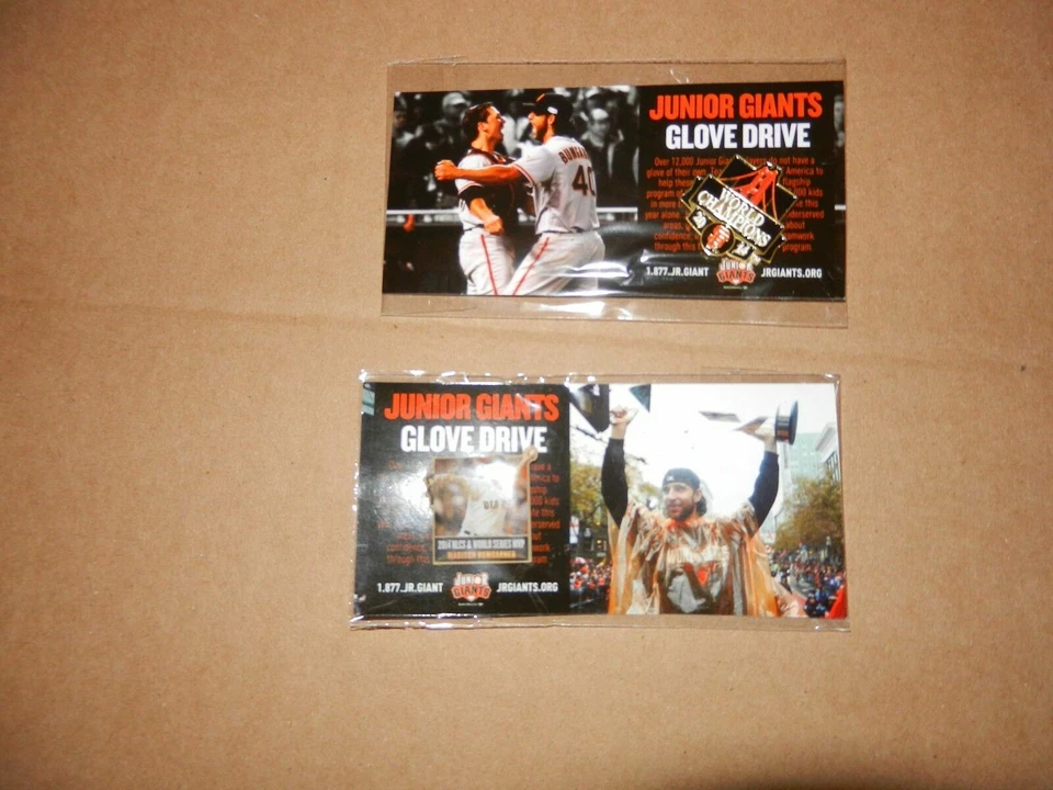 PINS- 2 SF GIANTS 2015 JR GIANTS GLOVE DRIVE PINS 2014 CHAMPIONS & BUMGARNER SGA - Изображение 3 из 4