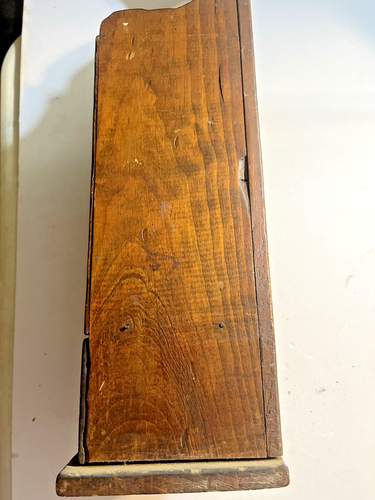 Wonderful c 1880 Primitive Wood Hanging Wall Candle Box Original Patina - Picture 6 of 9
