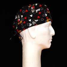 Disney Mickey Mouse All Over on Black Theme Scrub Hat