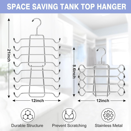 2Pcs Tank Top Hangers Space Saving Hanger Organizer Bra Hangers for Closet Organ - Picture 4 of 12