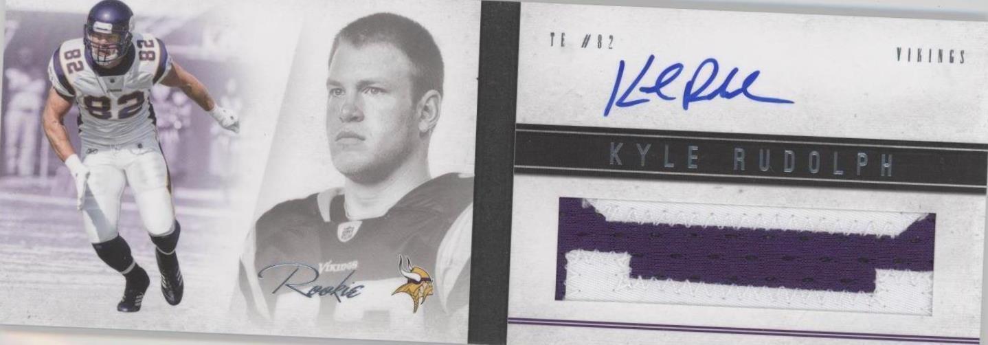 Kyle Rudolph Rookie Card 2011 Panini Playbook - Rookie Booklet Kyle Rudolph #122 Platinum /25 ...
