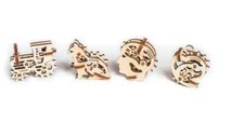 Tribik Fidgets Set of 4 3D Wood Model Kit UGEARS New