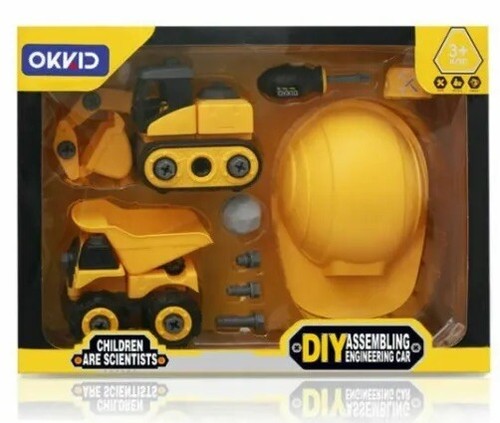 4 Large Take Apart Toy Truck Digger Kids Building Vehicle DIY Construction Set