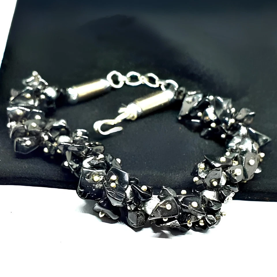 Obsidian Bracelet Multi Gemstone Crystal New Bohemia Jewellery With Velvet Bag - Image 2 of 4