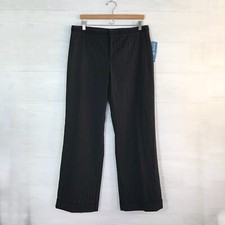 NWT Nine West - Cyndi Black & navy stretch cuffed wide leg dress pants, sz 12 