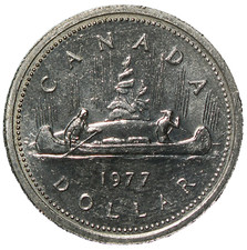 1977 Canada $1 Detached Jewel FWL Doubling on Obverse Legend #16941