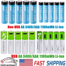 Rechargeable USB / Non-USB AA AAA Li-ion Lithium ion 1.5V Batteries Battery Lot