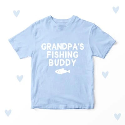 LOVE U LOTS GIFTS Fishing Buddy T-Shirt Kinder Baby Kleinkind Opa Papa personalisiert