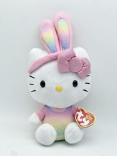 Ty Sanrio Hello Kitty Easter Beanie Babies Plush Pastel Rainbow Bunny Ears