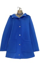 Tokyo Laundry Size 10 Cobalt Blue Scuba Feel Popper Button Coat Jacket Winter
