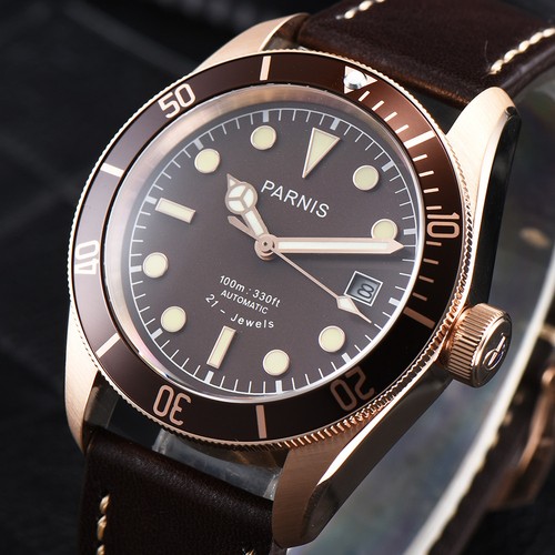 41mm Parnis 21 Jewels Miyota Automático Hombre Reloj Zafiro 10 Cajeros Cajeros Resistente al Agua - Imagen 2 de 32
