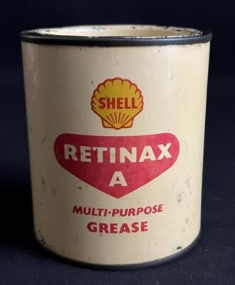 SHELL RETINAX EINE MEHRZWECK FETTDOSE VINTAGE DOSE WERBUNG GARAGE DISPLAY