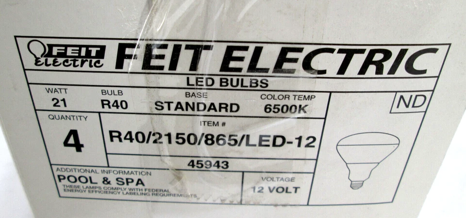 4 PACK Bulbs * R40 2150 Feit Electric 300W Equivalent Daylight 12V Pool Spa LED - Изображение 2 из 4