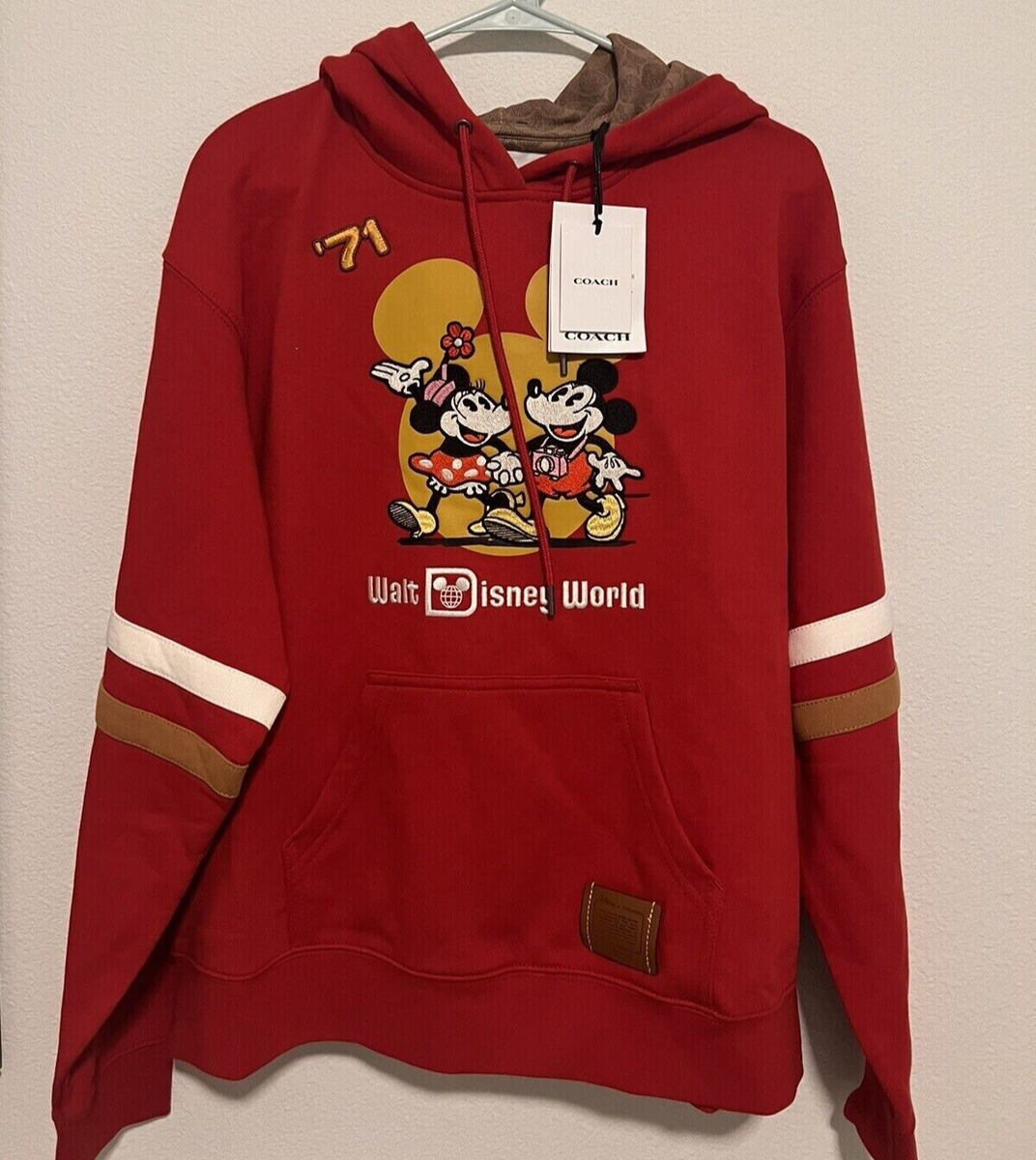 New Disney Coach Hoodie Minnie And Mickey Sweater Sweatshirt XL