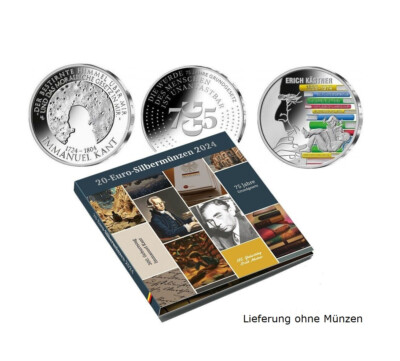 Sammelfolder / Münzalbum für deutsche 20 Euro 2024 Kant Grundgesetz Kästner