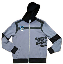 STAR WARS Hoodie Sweatshirt Sz S Millennium Falcon Jacket Disney Parks Full Zip