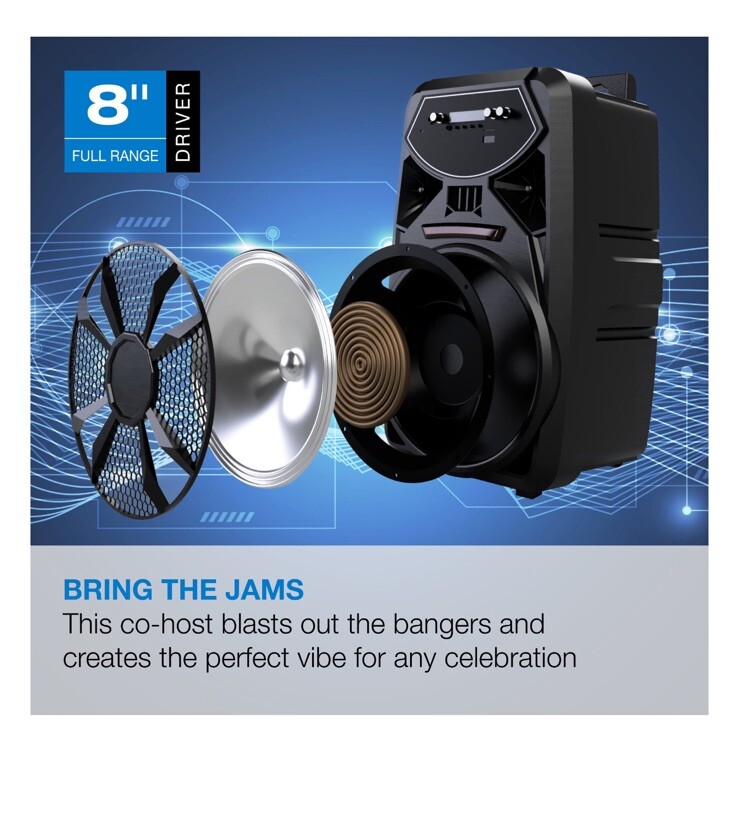 iLive ISB310B Bluetooth Tailgate Party Speaker - Black