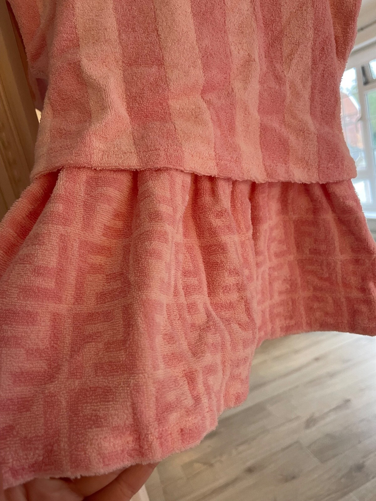 Fendi Baby Girls Pink Dress Towelling FF Logo Size 18-24 Months RRP £320 image 3