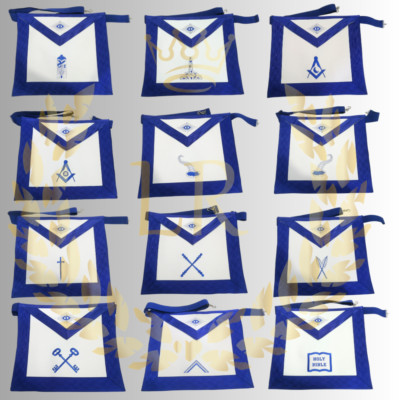 Masonic Regalia Blue Lodge Junior Warden Regular Apron Machine Embroidered