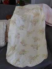 Vintage crib sheet cottage prairie grandma 70s dundee ducks bunnies changing pad