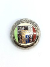 Antique Enamel Heraldic Shield Lapel Pin with Stars and Stripes — listing 5