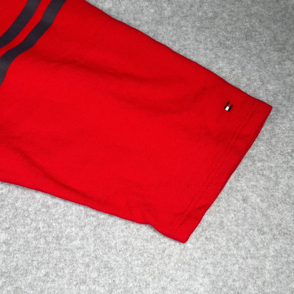 Tommy Hilfiger Polo Túnica Camisa Mujer 3X Rojo Parche H Logo Manga 3/4 Pullover Foto 3 de 4