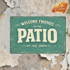 Welcome To Our Deck Sign Vintage Outdoor Patio Metal Tin Decor 8x12