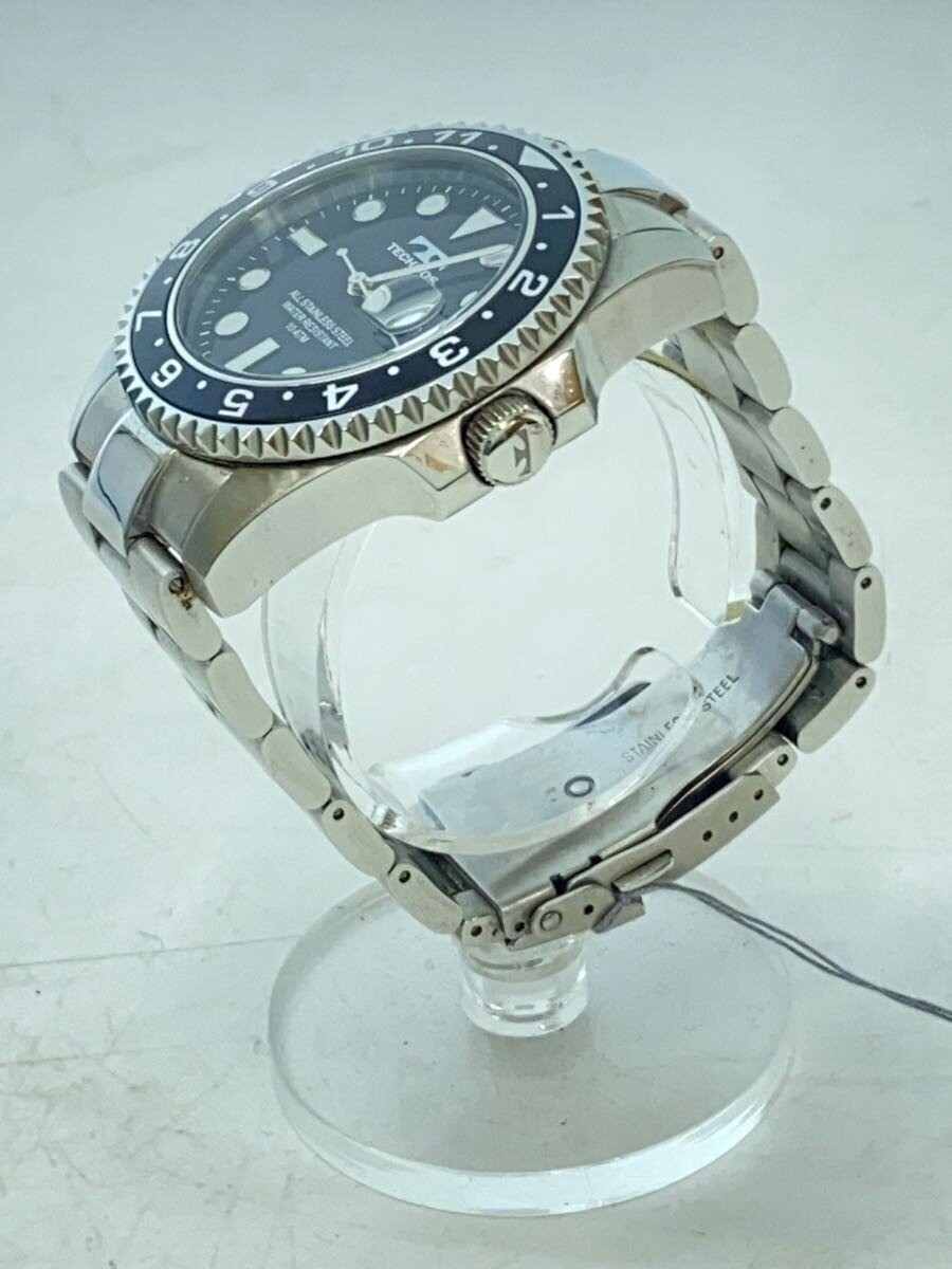 TECHNOS TSM419 Quartz Analog Black Dial Silver Ba… - image 2