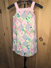 Vintage Gymboree Girls Size 8 Pink Pastel Patchwork Garden Party Cotton Sundress