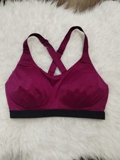 Victoria  s Secret Burgundy Mesh Sports Bra 34D Wireless Lightweight Molded Cups