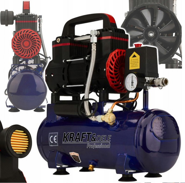 ÖLfreier Kompressor 9L Luftkompressor 1200W 8Bar Druckluft Kompressor Mobil-image