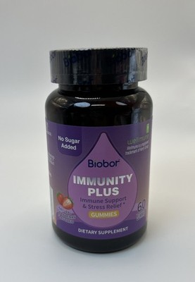 Biobor Immunity Plus Immune & Stress Relief 60 Gummies Exp 8/2026