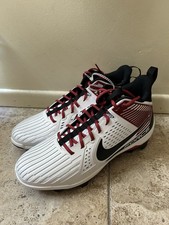 Nike Force Savage Pro 3 Football Cleats Size 14 White Red Black Trim DA5453-102