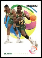 1991-92 SkyBox Eddie Johnson / Ricky Pierce TW Seattle SuperSonics #483