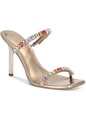 MATEO BY INC Womens Gold Diana Toe Stiletto Slip On Heeled Sandal 10 M