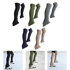 Ice Figure Skating Leg Warmers over Knee Sleeve Thermal Cable Knit Long Skating