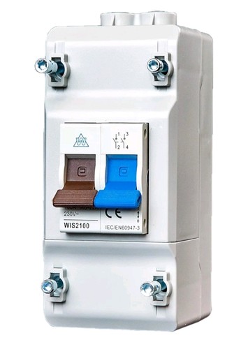2 Pole Twin Screw Terminal Mains Switch Meter Supply Isolator