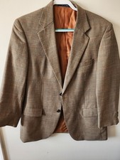 Alan Flusser 40R Men  s Houndstooth Blazer 100 Worsted Wool Sport Coat