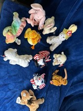 Ty Beanie Babies Sea Life Lot of 7 - Goochy, Sledge, Lips, Claude 2 , Paul, Sti
