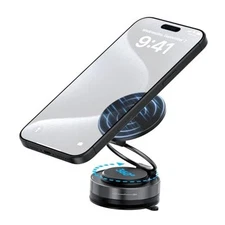 Vacuum Magnetic Car Phone Holder/Mount/Stand with Ultra Strong Suction Cup, 