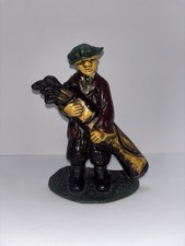 Golfer Vintage Statue Metal Door Stopper Golf Decor Bookend 10 Cast Iron Sport